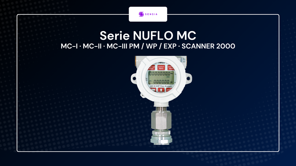 Serie NUFLO MC de Sensia - totalizadores de caudal MC-I, MC-II, MC-III y Scanner 2000