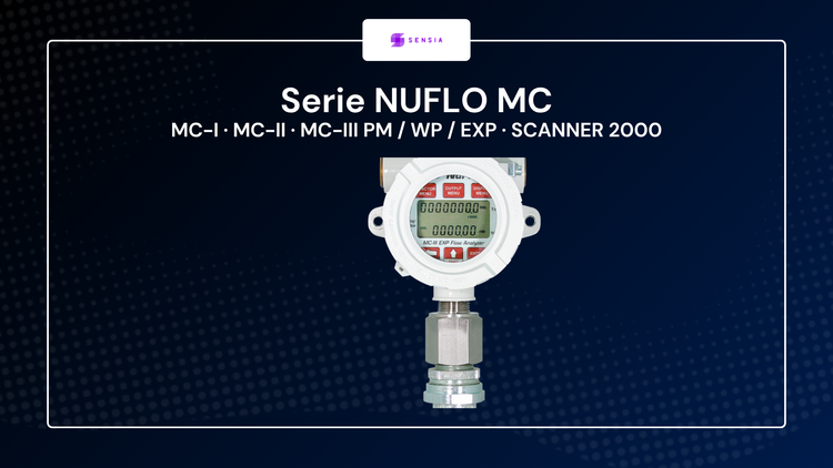 Serie NUFLO MC de Sensia - totalizadores de caudal MC-I, MC-II, MC-III y Scanner 2000