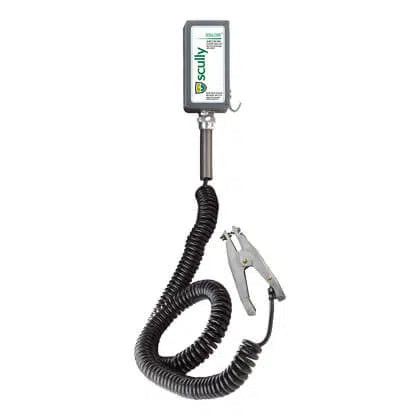 Pinza de puesta a tierra, con cable espiralado y caja de conexionado Sculcon 08815NV